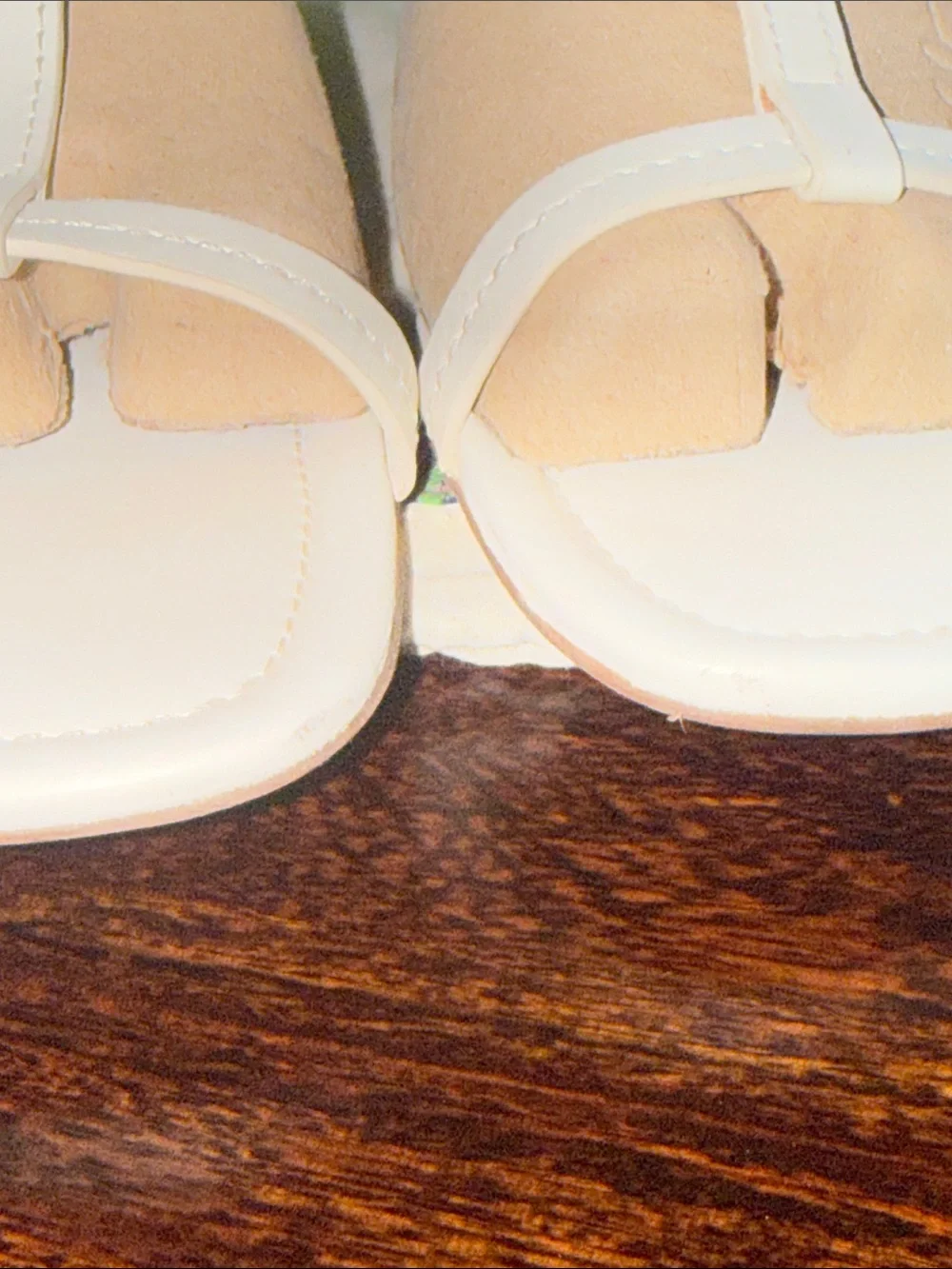 Tory Burch White Leather Logo T-Strap Wedge Sandals 9